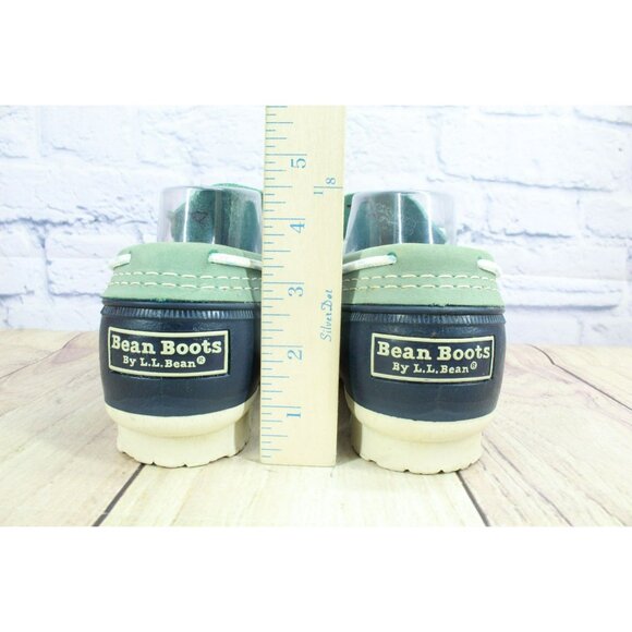 LL Bean Low Duck Boots Blue Rubber Lace Up Unlined Moccasin Size 7 M - Picture 6 of 10